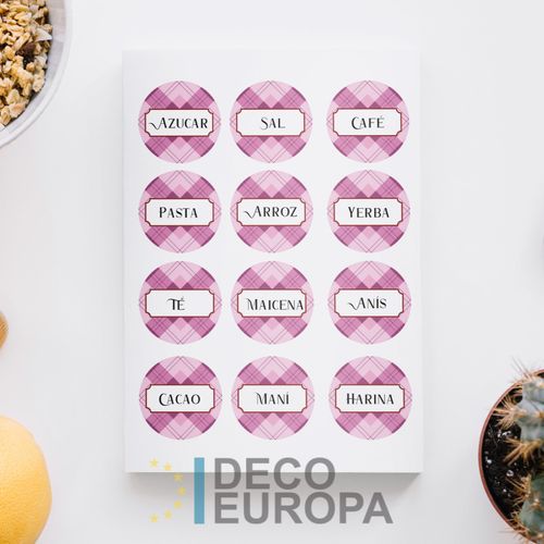 Etiquetas para Frasco Mantel Rosa