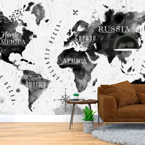 Mural Mapa Mundo Acuarela