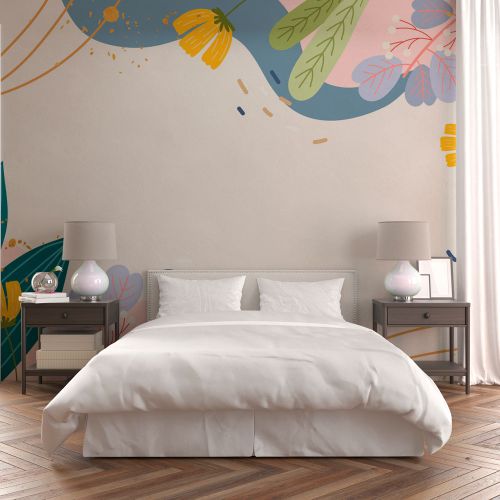 Mural Flores Vectorial Pastel