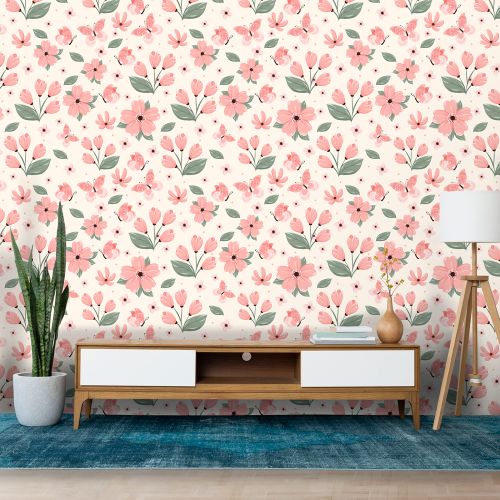 Mural Flores Rosa