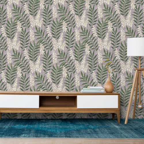 Mural Hojas Finas Azul