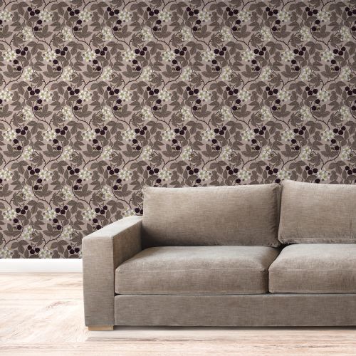 Mural Hojas Espinas Rosa Fuerte