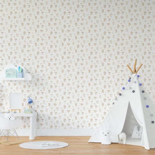 Mural Globo Y Aves Blanco