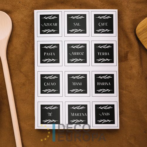 [1440] Etiquetas para Frasco Cuadro Byn