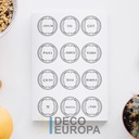 Etiquetas para Frasco Retro Circular Negro