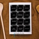 Etiquetas para Frasco Recuadro Con Flores Negativo Limpieza