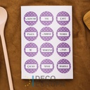 Etiquetas para Frasco Violea Con Lunares