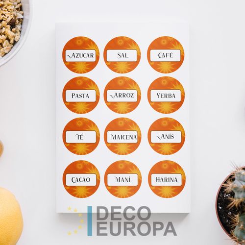 [1427] Etiquetas para Frasco Soles Naranjados