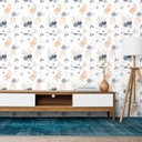 Mural Flores Acuarelas Celestes