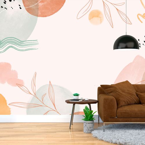 [1134] Mural Pintura a Mano con Tonos Rosados