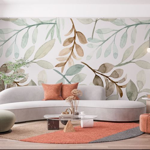 [1149] Mural Hojas Verde Y Otoño