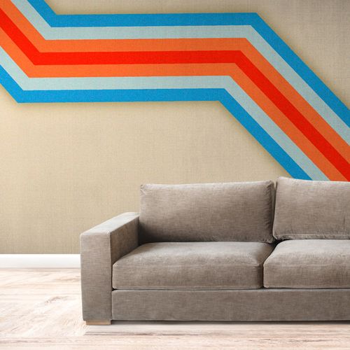 [1173] Mural Franja Celeste Y Rojo