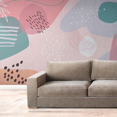 [1201] Mural Trazos Abstractos Colores