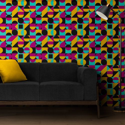 [1248] Mural Geometrico Retro