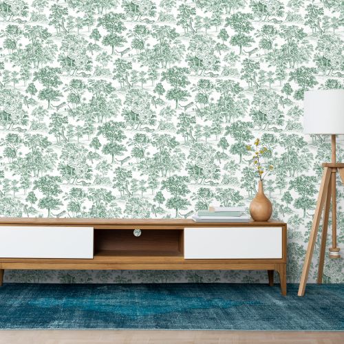 [1602] Mural Leopardo Bosque Verde