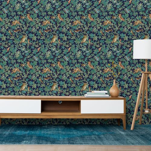 [1605] Mural Aves Azul