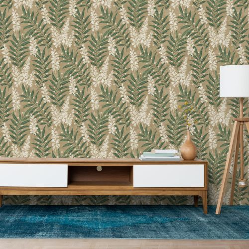 [1610] Mural Hojas Finas Marron