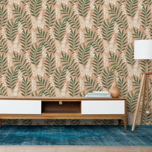 [1611] Mural Hojas Finas Rosado