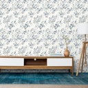 Mural Hojas Primaveral Azul