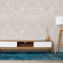 Mural Ornamentos Flores Vintaje Marron