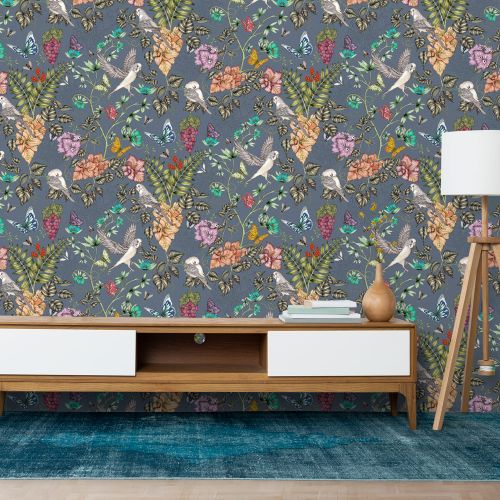 [1644] Mural Loros Azul