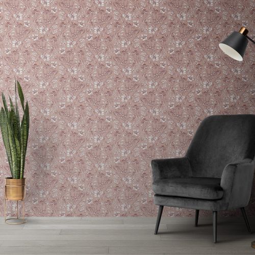 [1664] Mural Jazmin Monocroma Rosa