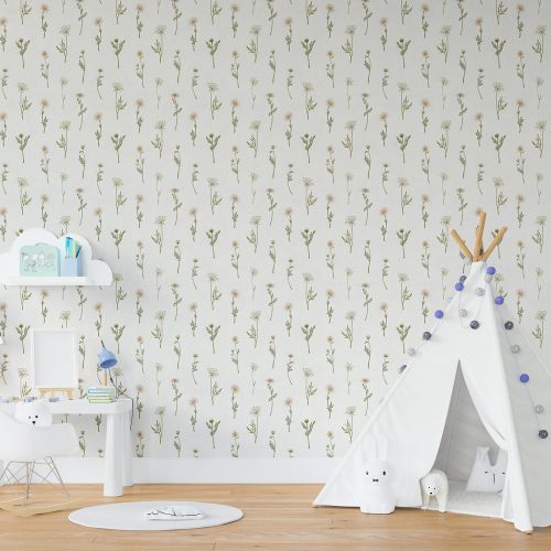 [1696] Mural Flores Jazmin Blanco