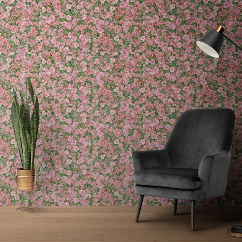 [1741] Mural Flores Completo Rosa