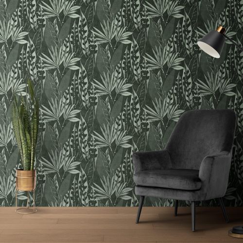 [1750] Mural Hojas Palo De Agua