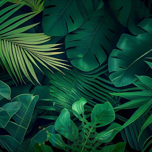 [PDF53] Mural Hojas Verdes y Tropicales - PDF53