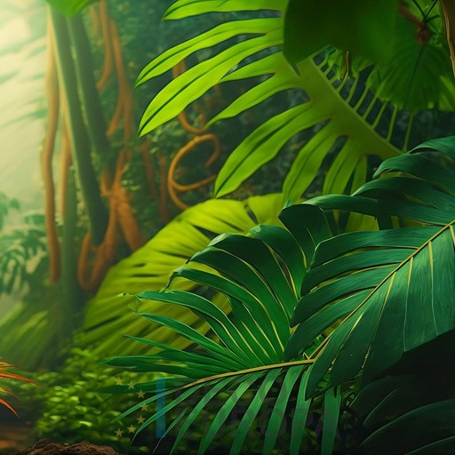 [PDF76] Mural Hojas Verdes y Tropicales - PDF76