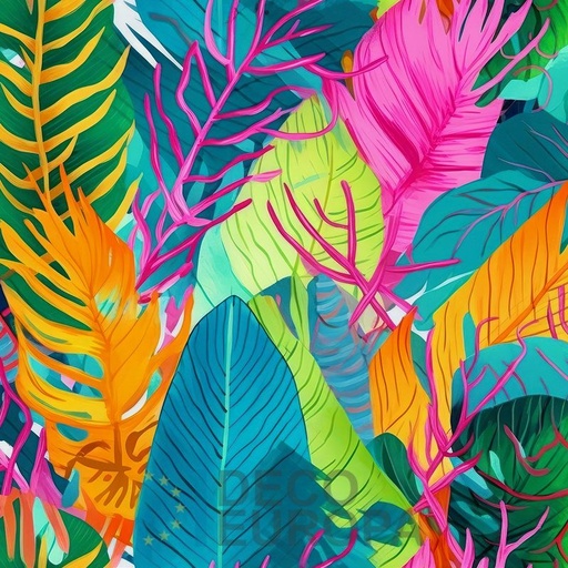 [PDF96] Mural Hojas Verdes y Tropicales - PDF96